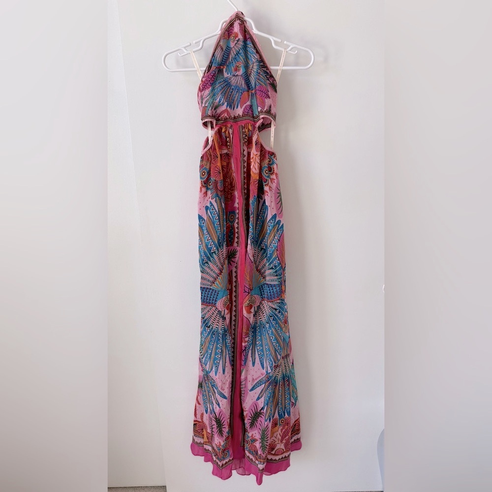 NWT Anthropologie Farm Rio Macaw Scarf Maxi Dress - Picture 4 of 14